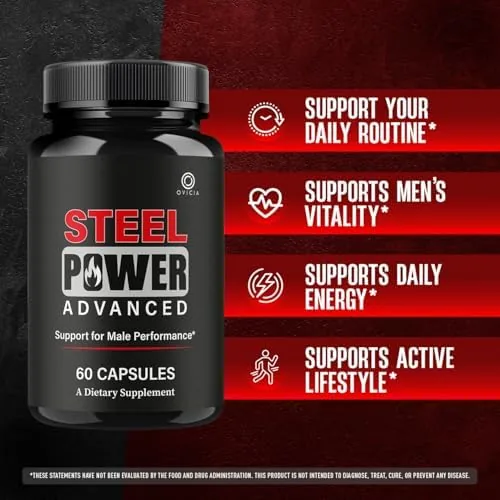 Steel Power benefits: circulation, energy, stamina and healthy testosterone support