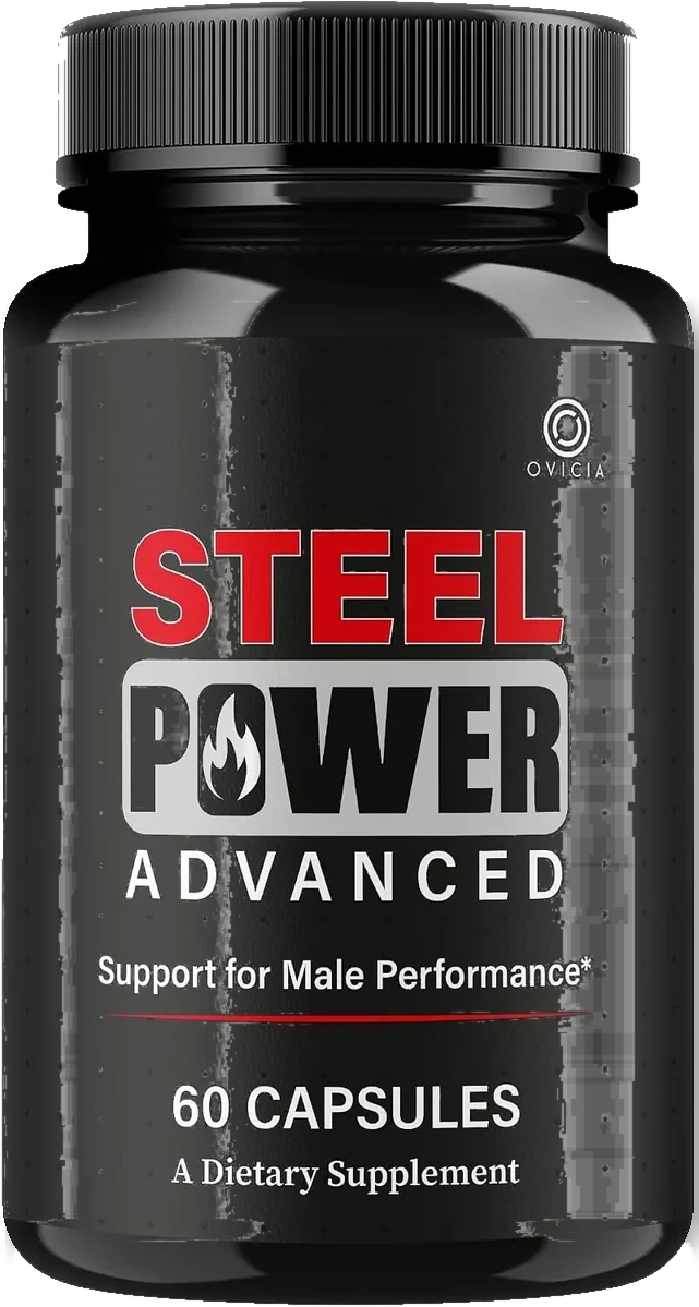 Steel Power Advanced single bottle of men's health capsules, 60 capsules
